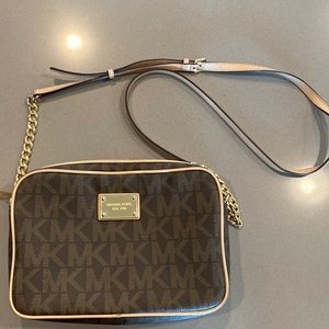 Michael Kors Logo brown crossbody bag